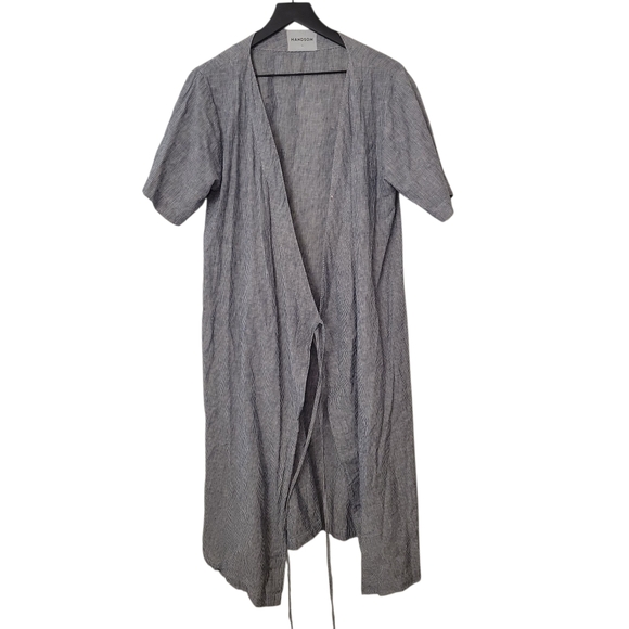Handsom Womens Hemp & Cotton Wrap Midi Dress In Size L - Picture 4 of 11